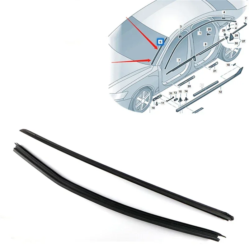 Auto Front Windshield Water Deflector Vertical Trim for Audi A6 C7 2012 2013 2014 2015 2016 2017 2018 4G0854327A 4G0854328A