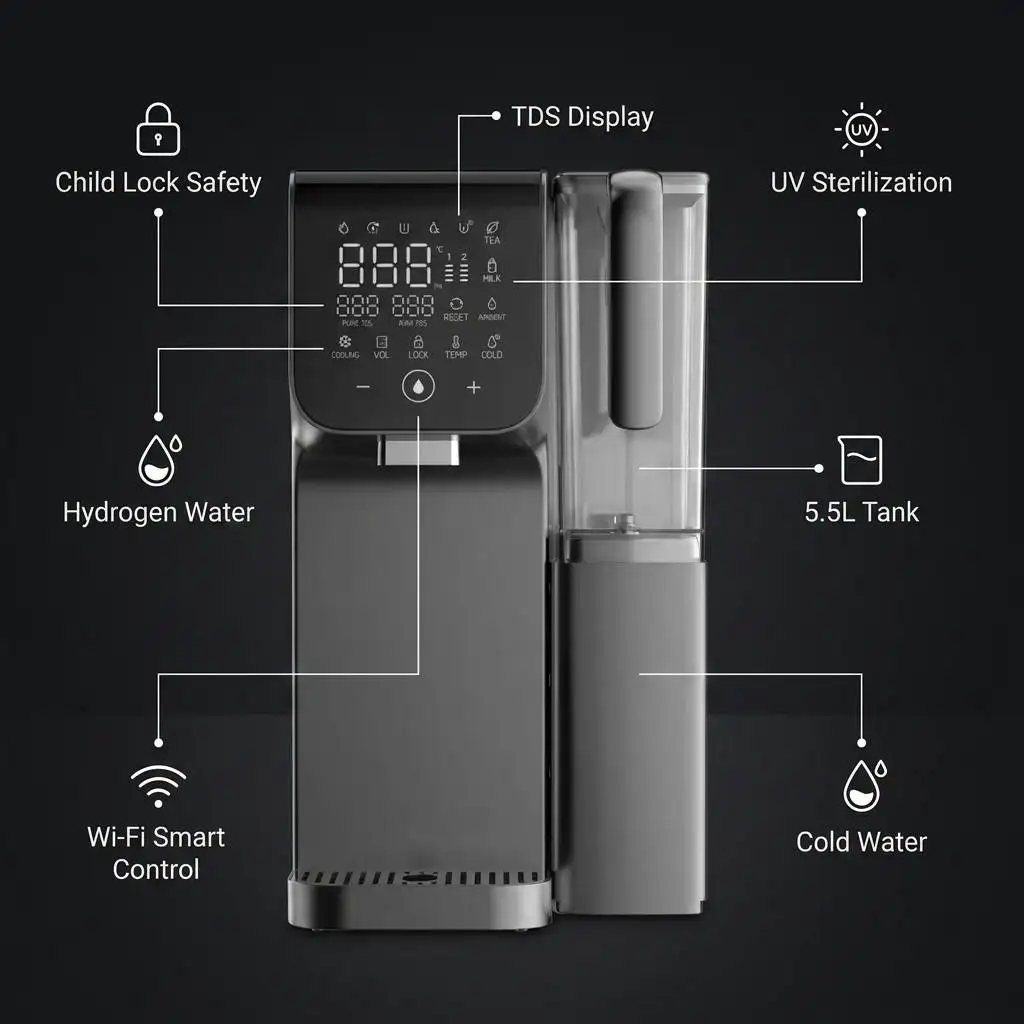 Countertop Water Filter Hot and Cold Ro Mini Electric Water Dispenser Purifier Tabletop Cooler and Hot Water Dispenser