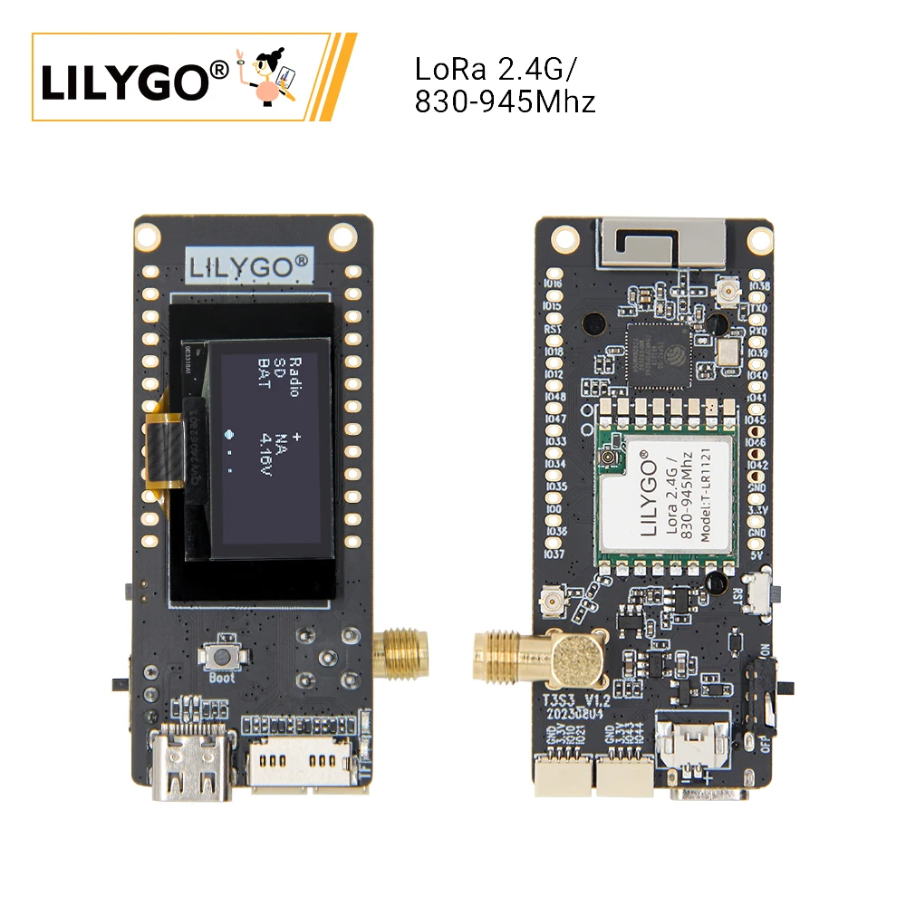 LILYGO T3S3 Development Board with 0.96'' OLED ESP32-S3 WiFi for Bluetooth Low Power 830-945Mhz 2.4Ghz LoRa Module Kits