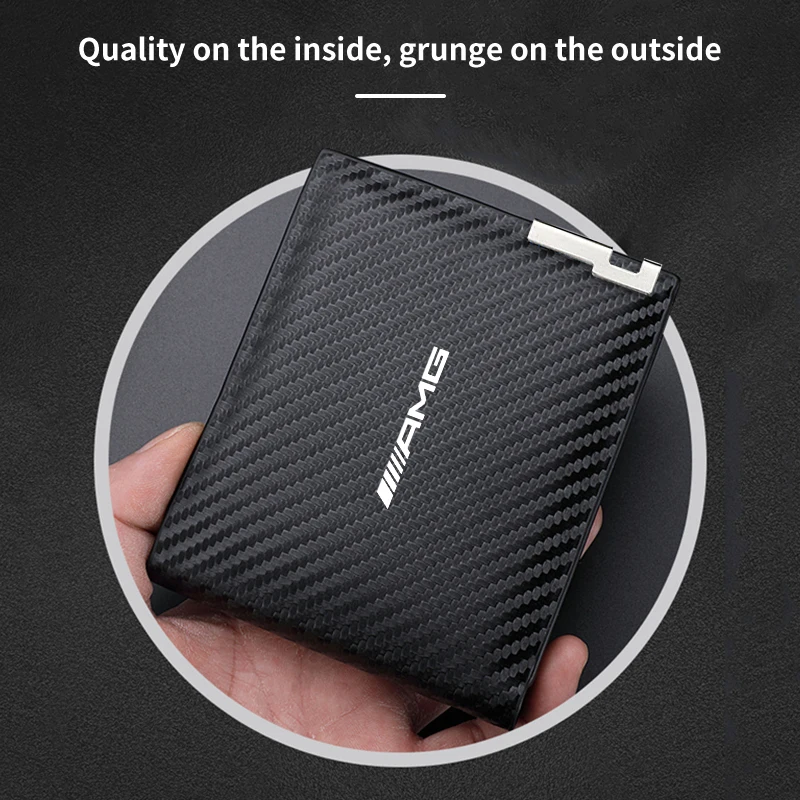 Car Accessories Carbon Fiber Driver License Storage Wallet For Mercedes Benz AMG W204 W205 W203 W211 W212 W213 W201 W176 W190