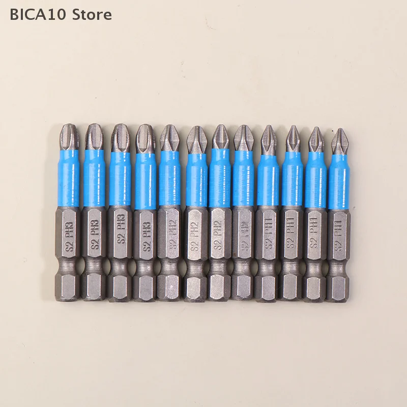 6/12Pcs Hexagonal Handle Anti Skid Electric Screwdriver Woodworking Cross Screwdriver Tool Set PH1 PH2 PH3 PZ1 PZ2 PZ3