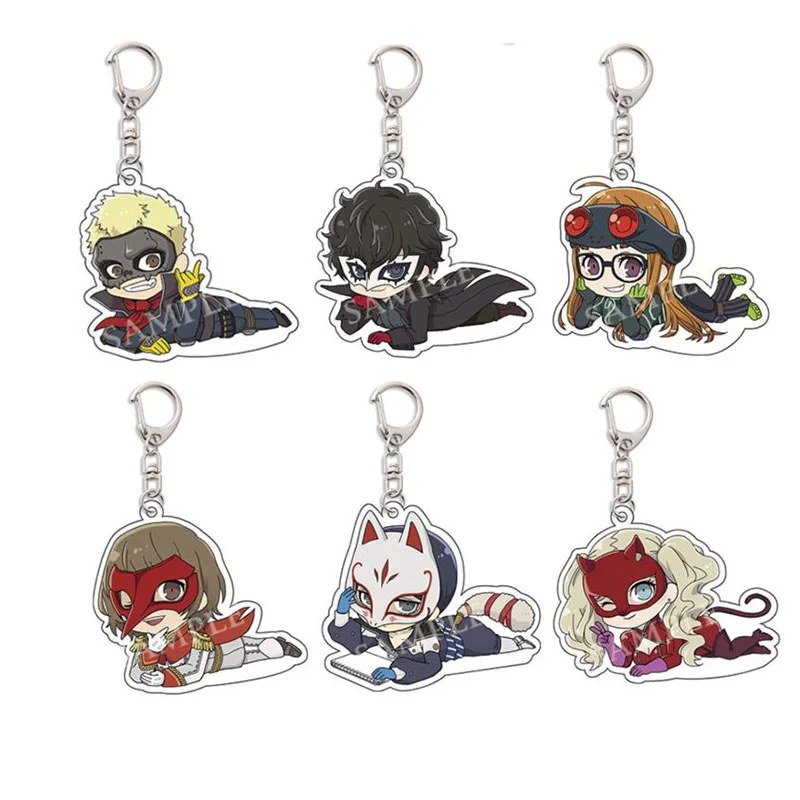 Persona 5 Royal P5r Amamiya Ren Cute Anime Game Related Key Ring Products Keychain Pendant Jewelry Figure Boy Gift Wholesale Bag