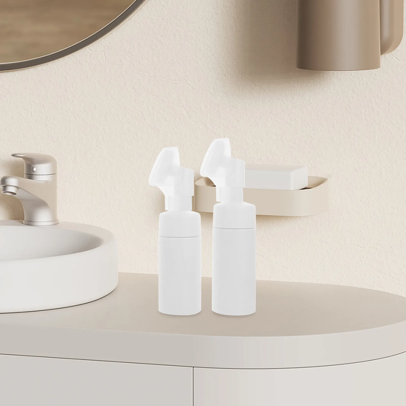 

Набор из 4-х пластиковых щеток для очищения лица с пустым дозатором для глубокого очищения пор и массажа