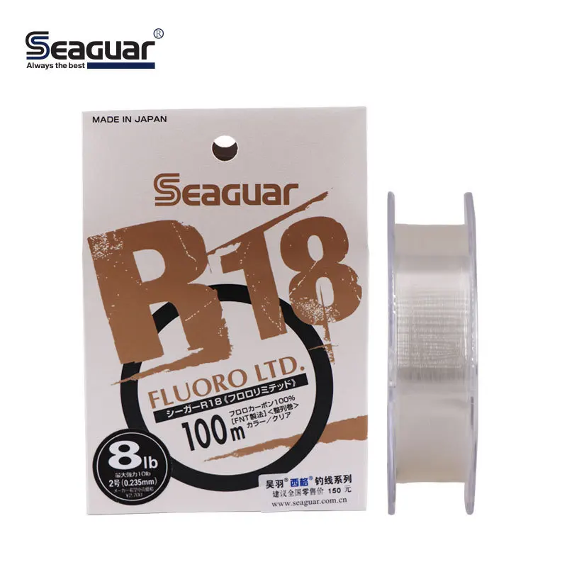 SEAGUAR Silver Label Carbon LUYA Front Guide Line R18 80/100m Fishing Long Casting High Strength Abrasion Resistant Fishing Line