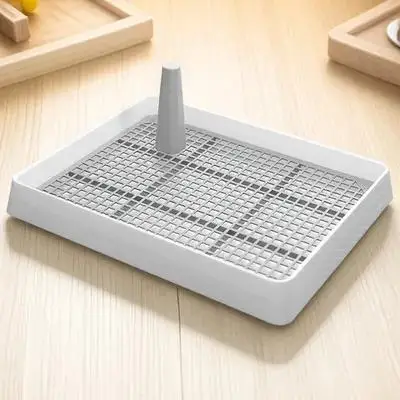 

1 set Dog Toilet Litter Box Indoor Training Pad Holder Low Entry Urine Tray Detachable Mesh Grille Absorbent Easy Clean for Busy