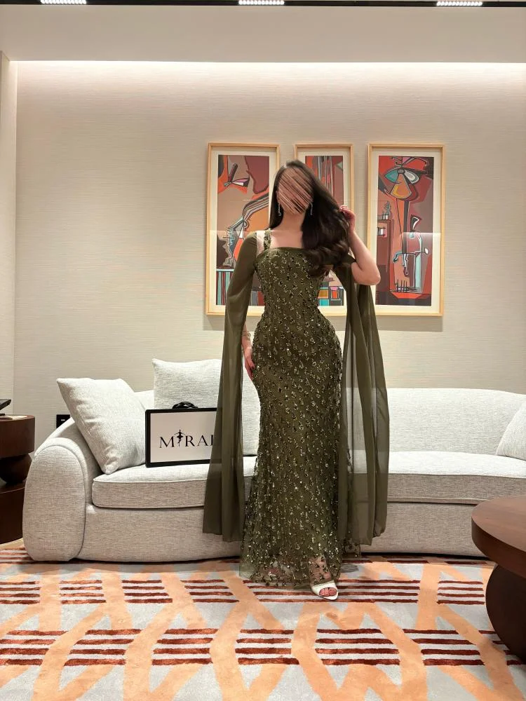 

Dubai Elegant Evening Party Dresses Vintage Mermaid Formal Occasion Shiny Sequins Prom Gowns Customized فستان مناسبا