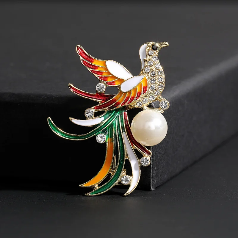 

2024 Muslim High-end Retro Phoenix Brooch Accessories Fashionable Suit Animal Brooch with Corsage Enamel Pin