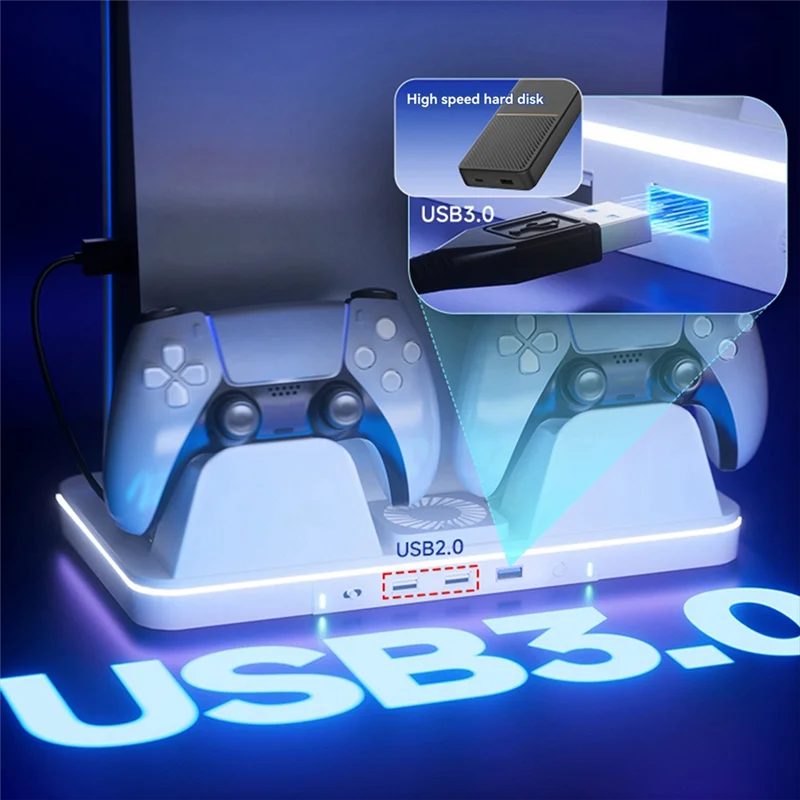

Latest Thermal Charging Dock For PS5/Slim/PRO Console Universal Multi-Function Charging Dock For PS5 RGB Lighting Stand