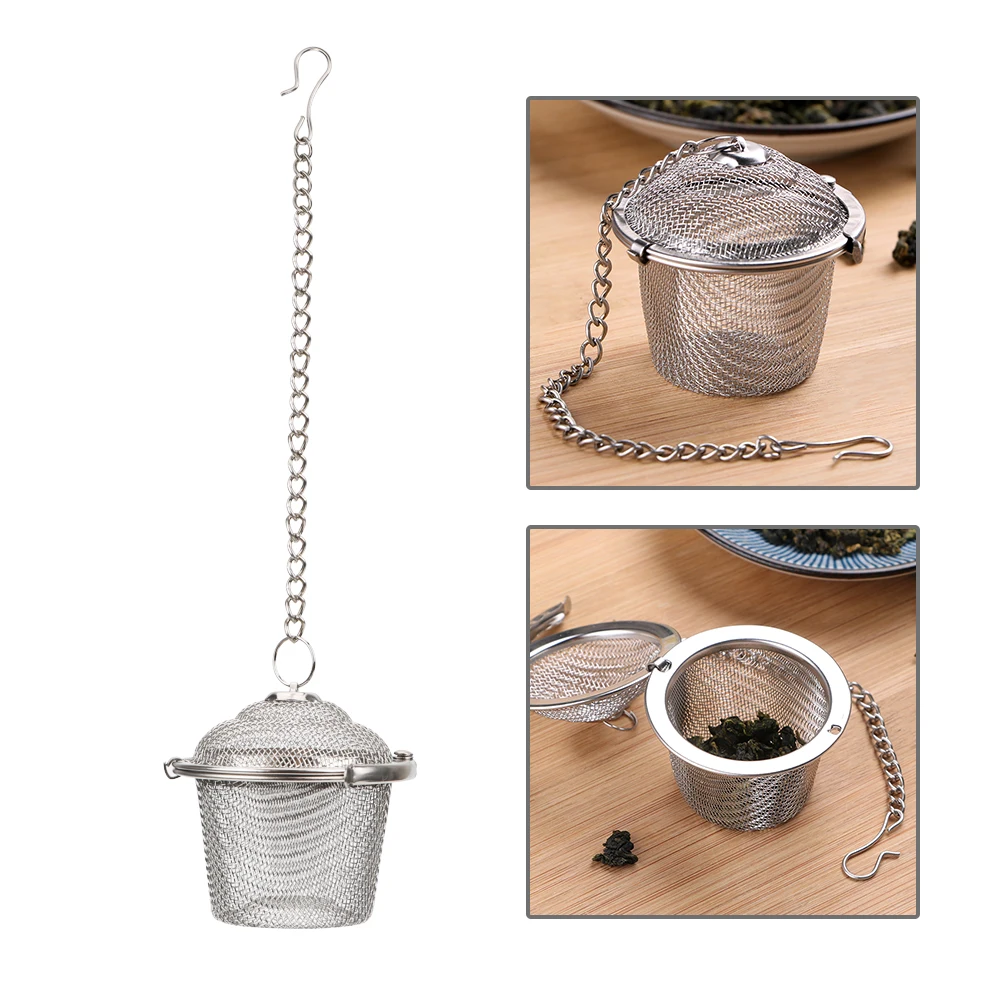 Seasoning Ball Teakettle Locking Tea Filter Reusable Diameter 4.5cm Mesh Herbal Ball Stainless Steel Tea Spice Strainer