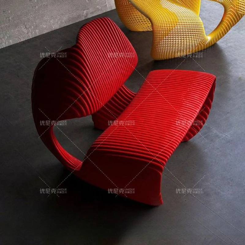 

Creative Solid Wood Sliced Single Sofa Seat Hotel Clubhouse Homestay Apartment Villa Creative Leisure Art Seat