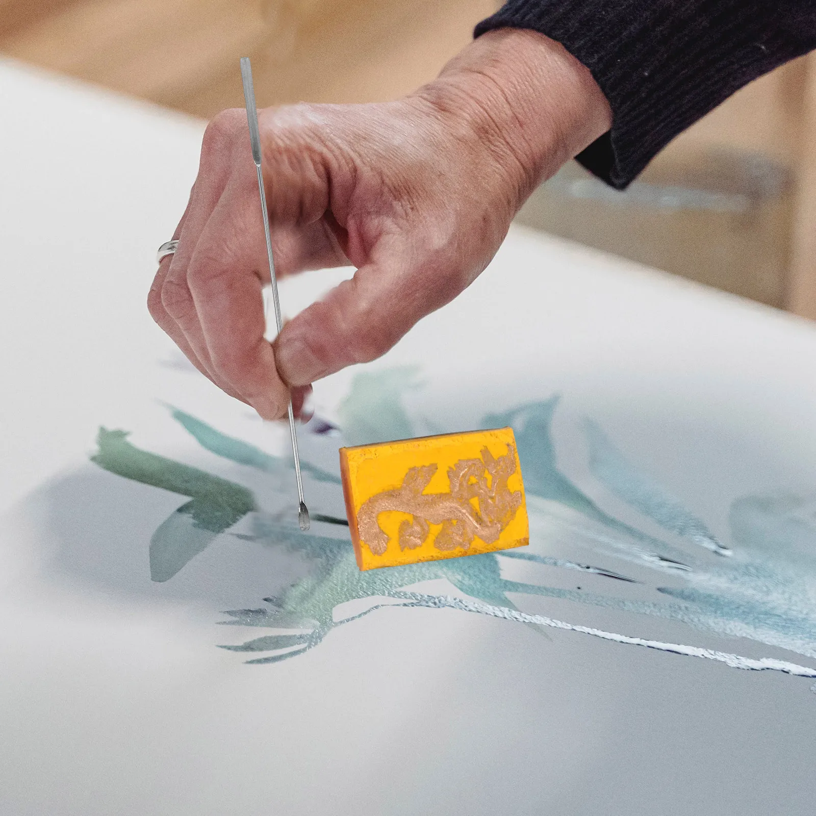 15 قطعة من أعواد الحبر الملونة، كتلة حبر صينية مصنوعة يدويًا مبتكرة لطلاب رسم الخط، ممارسة قاعدة مسطحة ناعمة #1