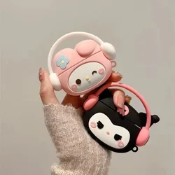 Funda protectora de auriculares Sanrio 3D Kuromi Melody para AirPods 1 2 3 Pro y Pro2, conveniente de llevar