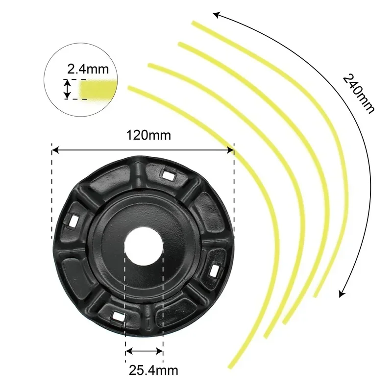 Cabeça universal para cortador de grama, escova para cortador de grama, roda de fio de aço sólido, resistente ao desgaste, jardim, cortador de escova