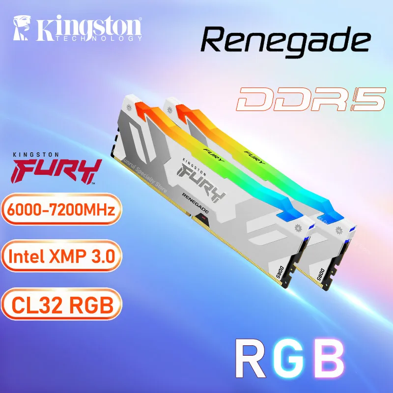 Kingston FURY Beast DDR5 Renegade RGB 6000MT/s 7200MT/s 16 ГБ 32 ГБ ОЗУ DDR5 память поддержка процессора Intel AMD B760 X670 Z790 B650 белый