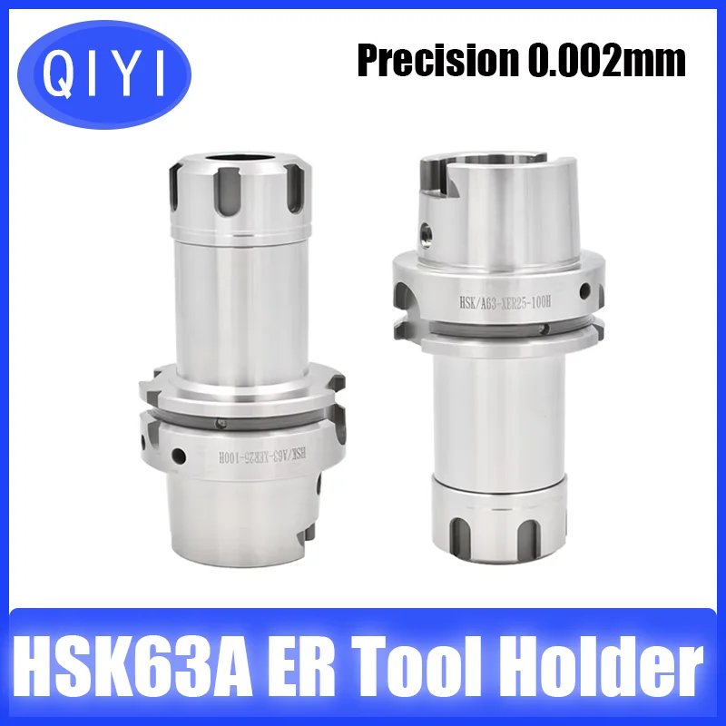 

QIYI High speed tool holder HSK63A ER16 ER20 ER25 32 100L 150L chuck for CNC machine center milling G2.5 30000RPM High Precision