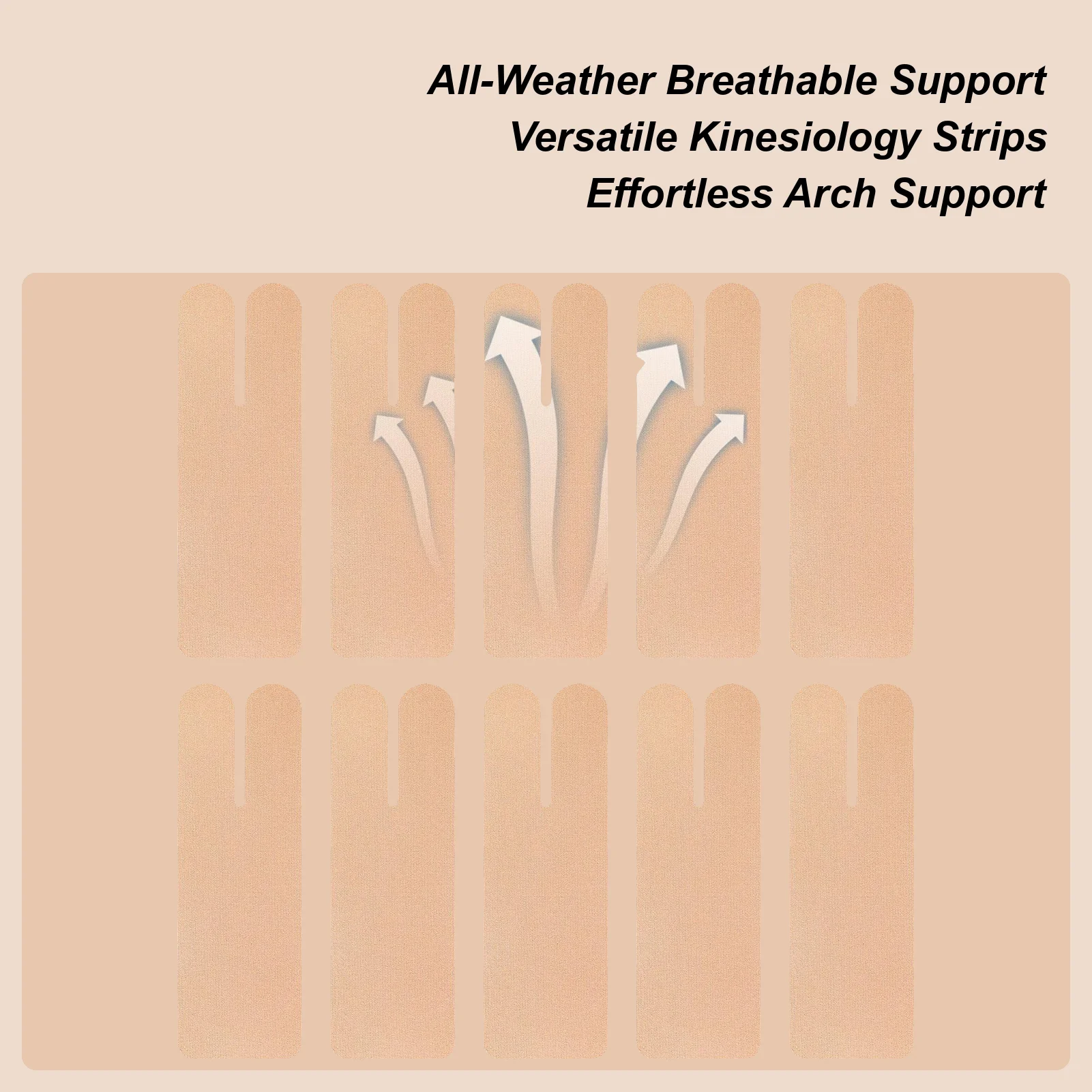 Precut Ankle Tape 10-Pieces Elastic Support Ankle Stabilizer Tapes For Running Hiking Sports Jumping Playing Training