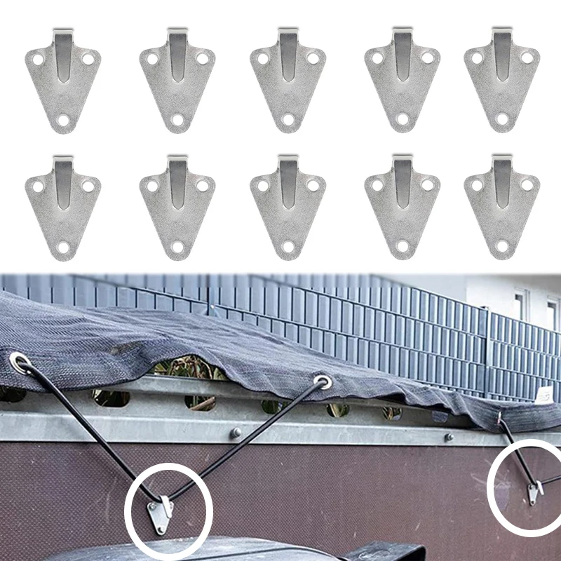 10 Stück Wohnwagen-Planenhaken, dreilochige Metall-Planenbefestigungshaken, Anhängernetz-Zubehör