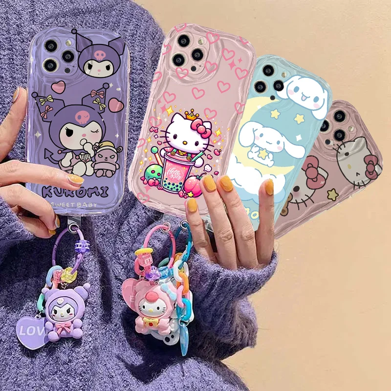 Hello Kitty Pendant Case For Motorola G84 G52 G60 E14 G54 Edge 50 Fusion Pro Ultra G04 G24 G14 G53 G22 G35 G05 G34 G75 G15 G30