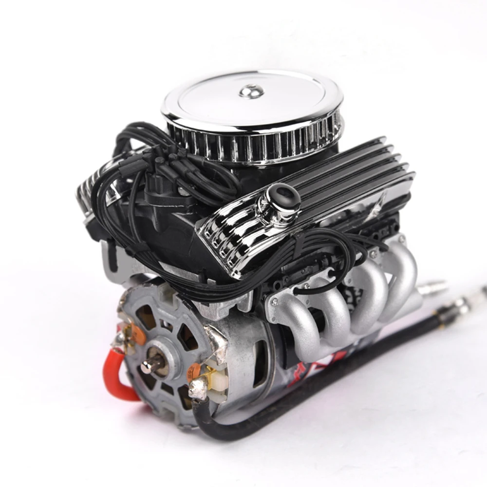 Motor elétrico de radiador, motor elétrico f82 v8 simular ventilador de refrigeração do radiador para 1:10 escala rc scx10 90046 trx4 redcat gen8