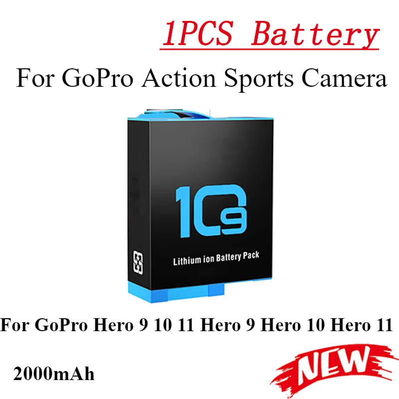 

Action Sports Camera Battery 2000mAh Battery For GoPro Hero 9 10 11