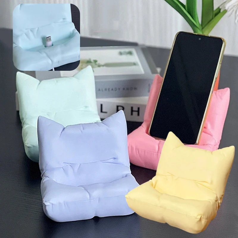 

Cute Sofa Phone Holder Rack Universal Phone Stand Bracket with Charger Hole for IPhone for Samsung for Xiaomi Watch Movie TV