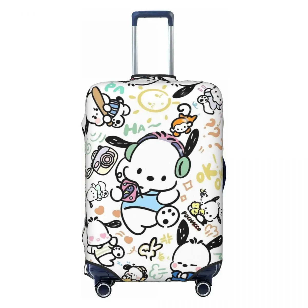 

Custom Pochacco Cute Cartoon Luggage Cover Funny Fashion Film Suitcase Protector Covers Suit For 18-32 inch