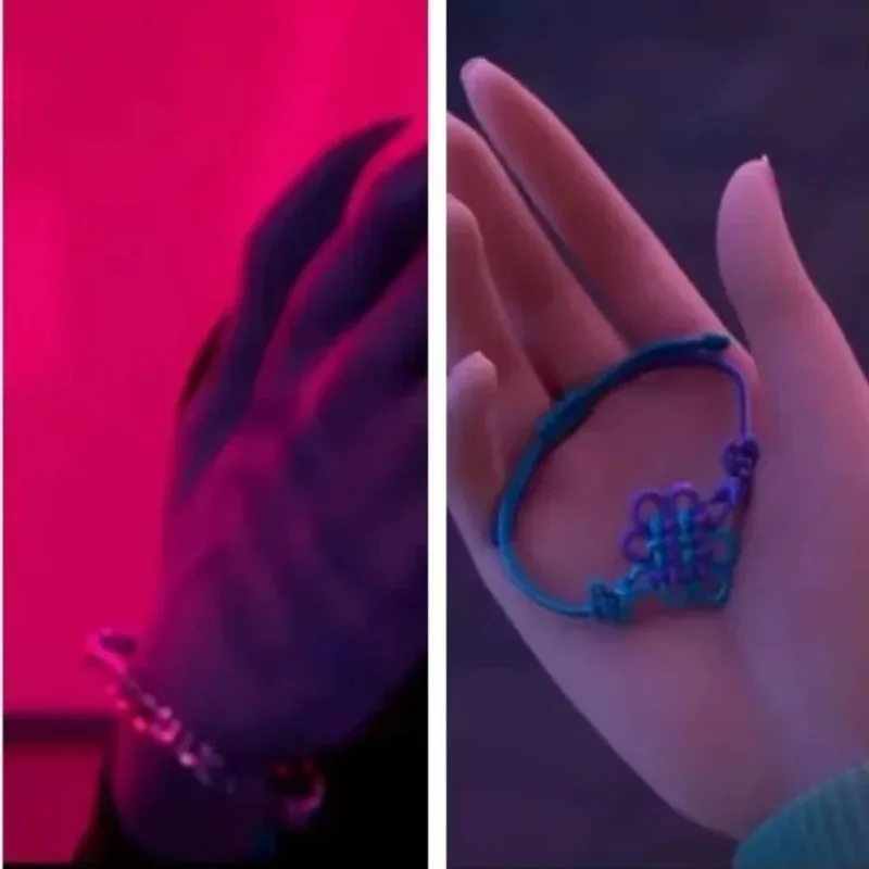 Anime KPop Demon Hunters HUNTR/X Rumi Cosplay pulsera tejida cuerda cadena colgante pulseras Unisex accesorios de joyería