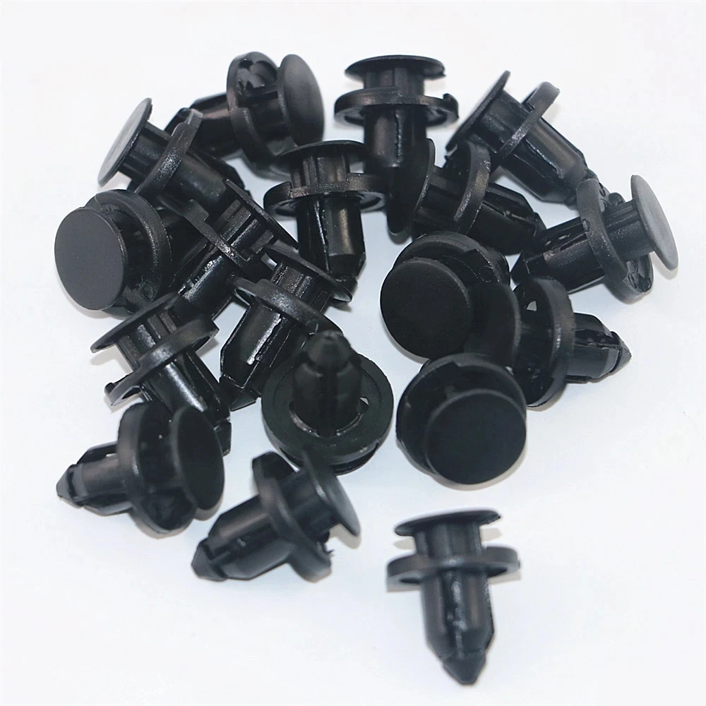 10/20/50pcs 8mm Diameter 8mm Black Vehicle Car Bumper Door Panel Fender Liner Clips Retainer Plastic Auto Fasteners Rivets Clips