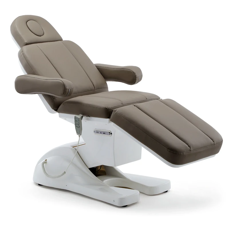 

Hot Sale Modern Salon Equipment Brown Beauty Facial Bed 3/4 Motors Electric Massage Table Spa