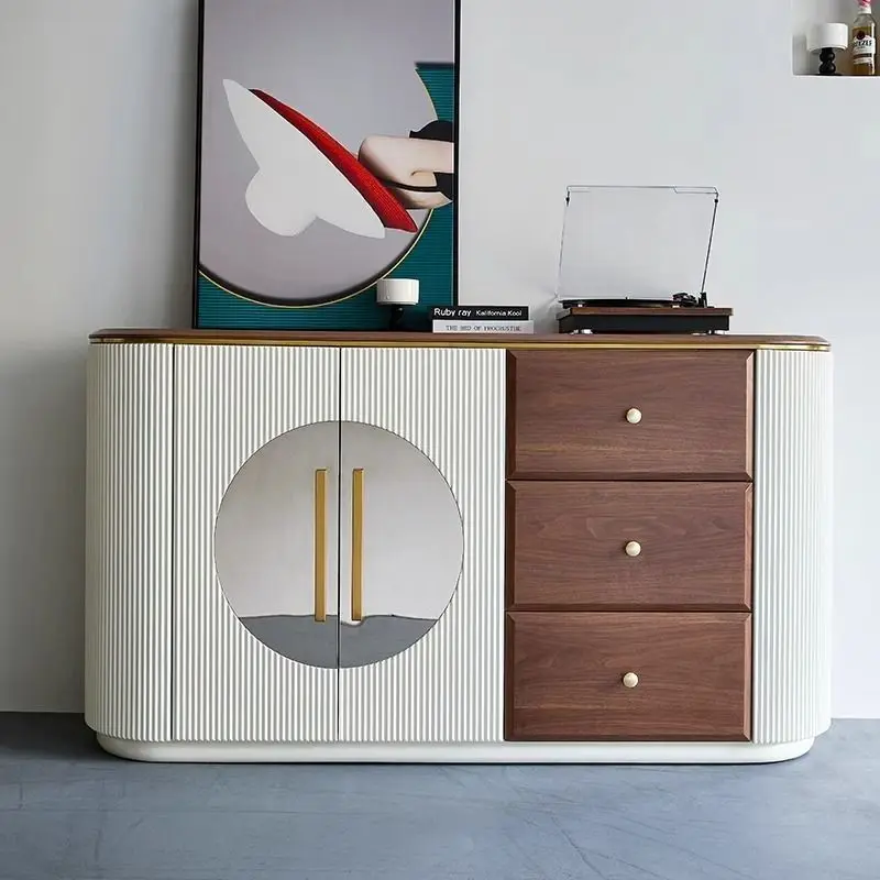 

Solid wood side cabinet Home multi-functional shoe cabinet Living room decorative locker Simple modern dining side cabinet