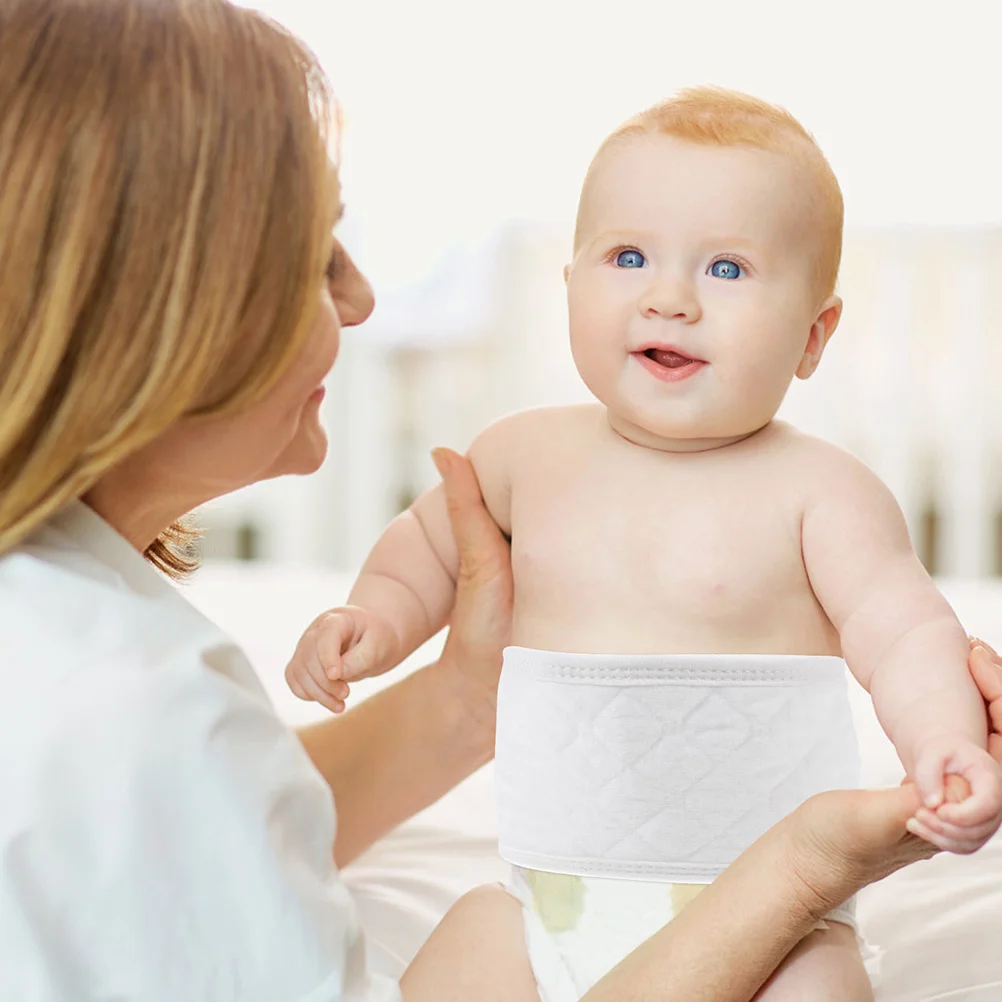 12 pezzi di protezione per la pancia del neonato in cotone traspirante avvolgente addominale caldo cinturino riutilizzabile per neonati cavo unisex dalla vestibilità fine