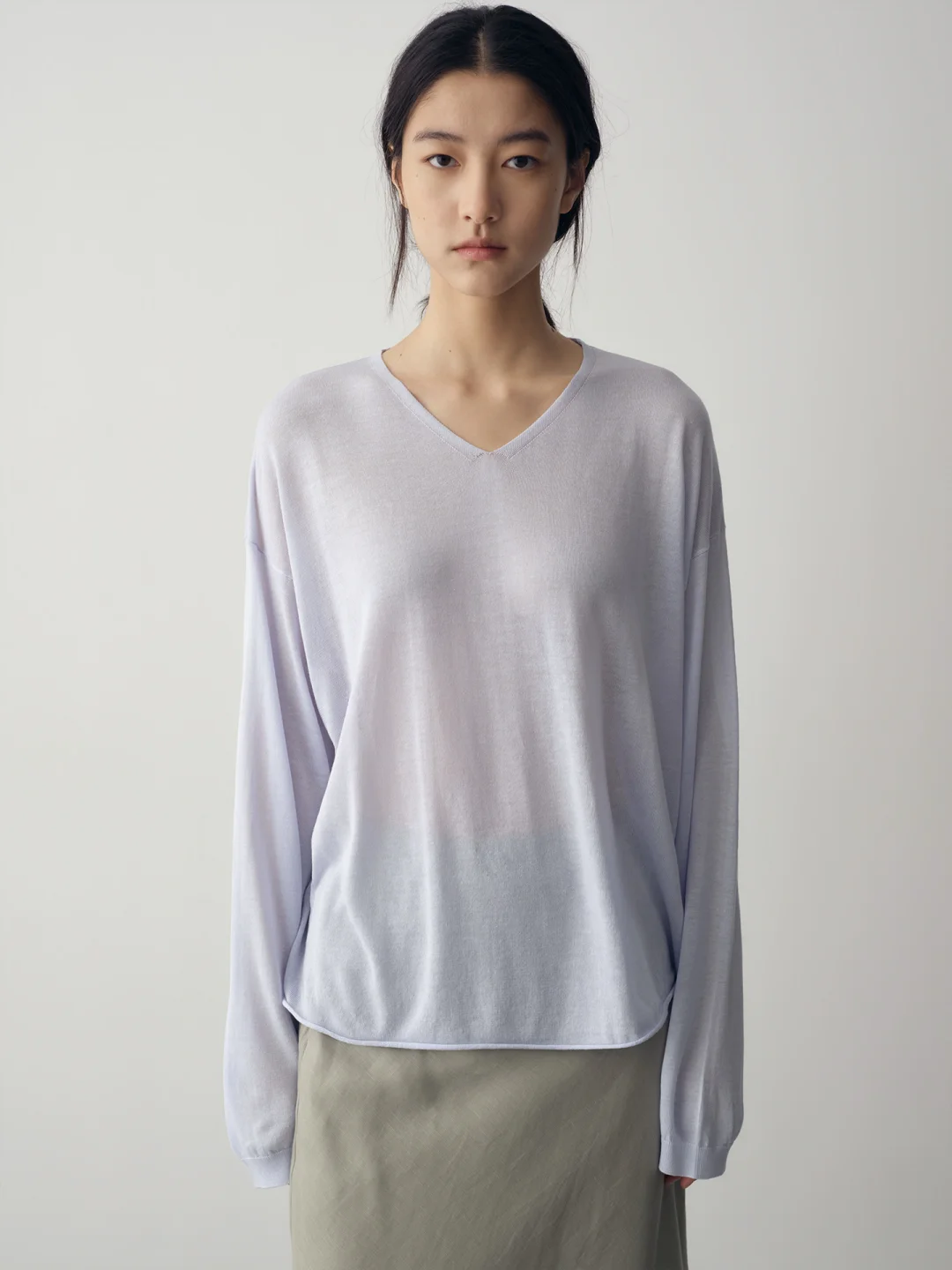 

Новая легкая дышащая льняная вязаная кофта с V-образным вырезом для женщин, свободного кроя, с защитой от солнца, простой стиль, длинный рукав, весна-лето