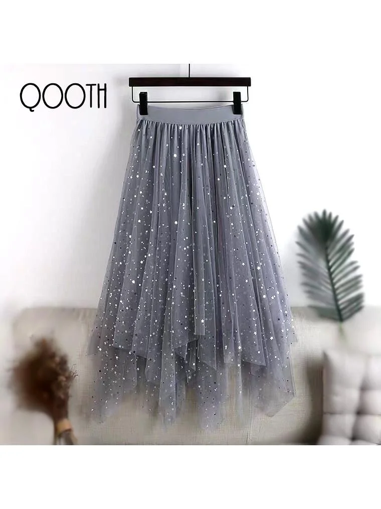 

iny Sequin Me Mid-Length Skirt Star Moon Design f Body Skirt Polyester Fabric Pure Color Spring Summer Bestseller
