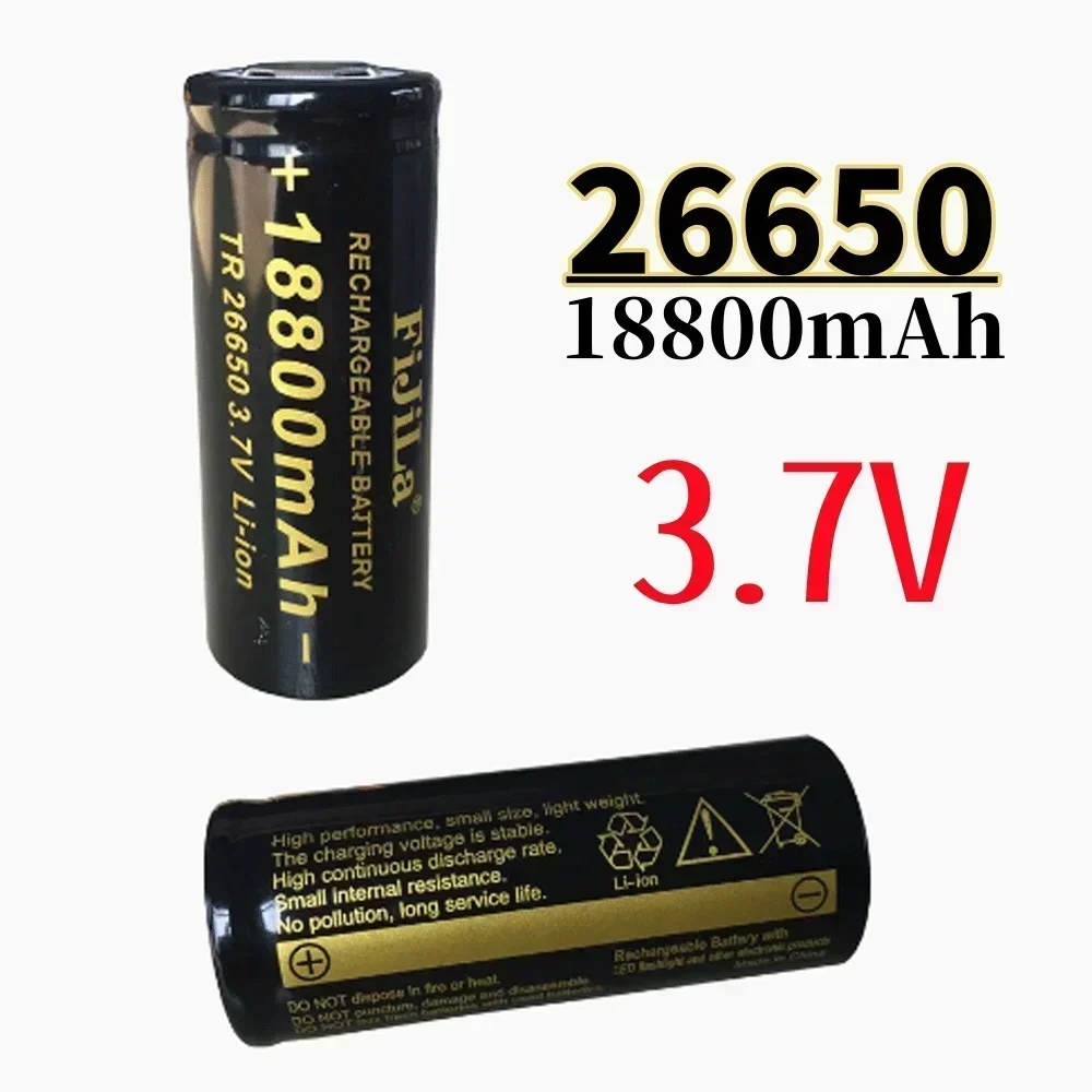 

2025 100% High-Quality 26650 battery 3.7V 18800mAh lithium-ion battery suitable for 26650 LED flashlights
