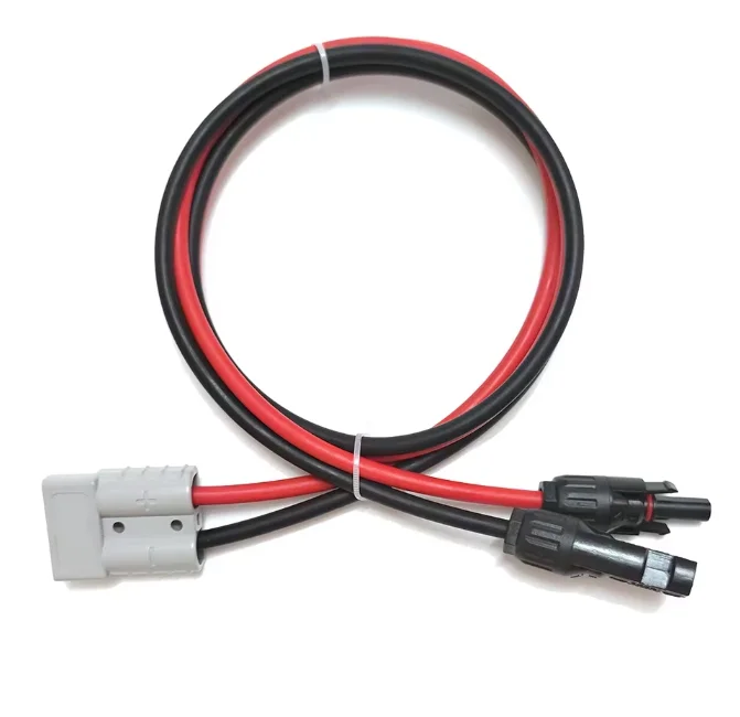 Solar Panel Extension Cable 6mm2 10AWG 50A Connector for Car Battery And Solar Panel 50/100/200CM Adjustable Length
