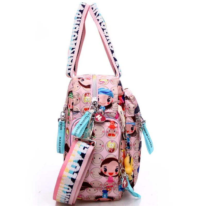 Bolso cruzado de tela Oxford Harajuku para mujer, bolsa de hombro informal de lona de Color caramelo con cremallera, bolso de viaje Kawaii, 2024