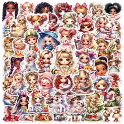 10/25/50pcs Lovely Girls Doll Stickers for DIY Waterproof Kids Toy Travel Luggage Notebook Laptop Phone Stationery Suitcase