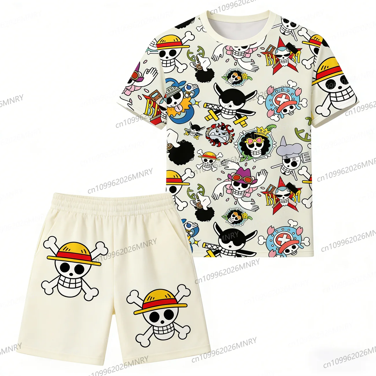 

Anime One Piece 2 piece set Animation 3D Print Summer Men's Tracksuit men T-shirt Man High Quality Outdoor Sportswear Set