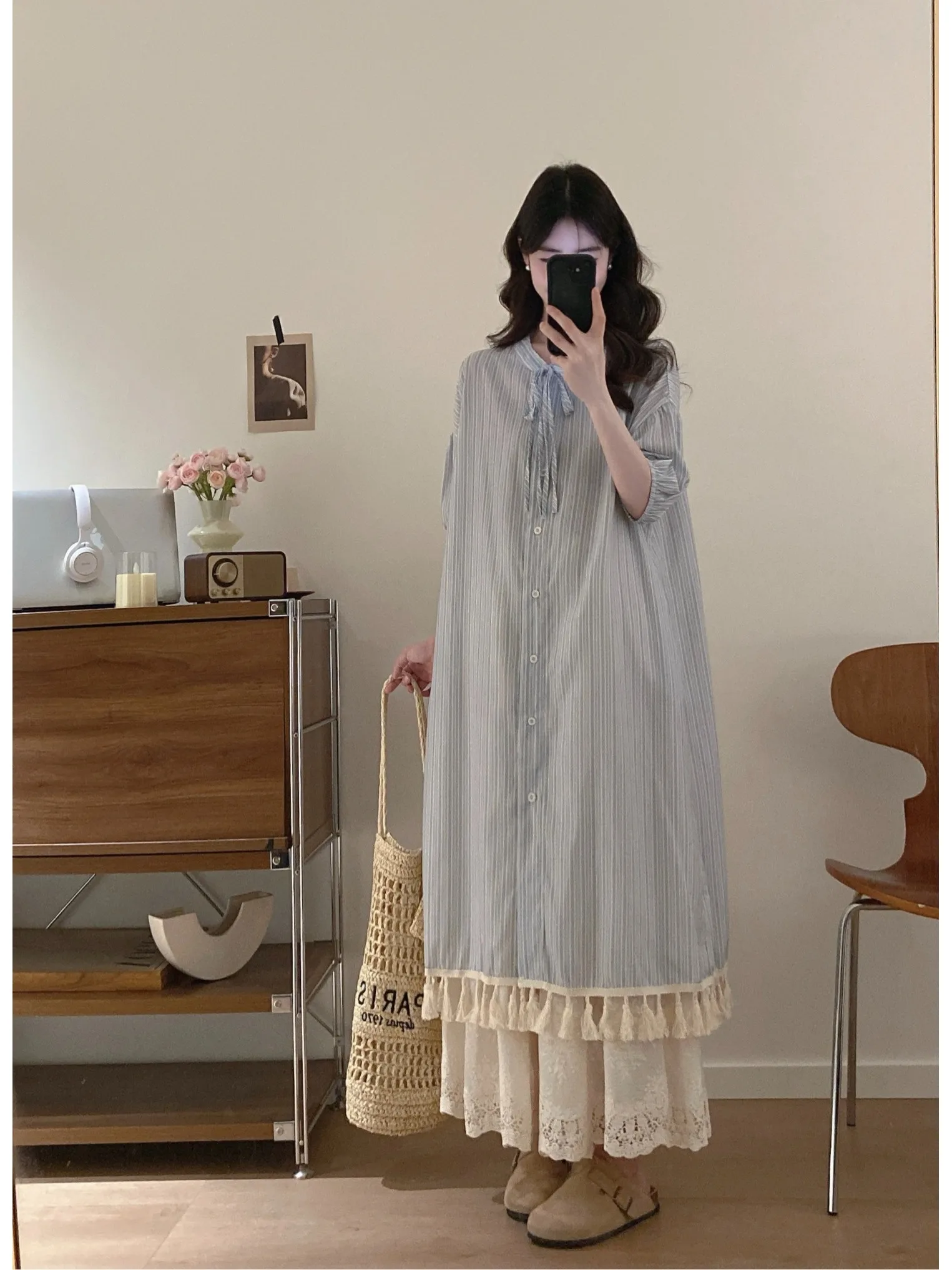 

plus Size Soft Style Lace Trimmed Summer New Design Casual Wide Leg Pants Dress Set Korean Loose Fit High Waist A-Line Skirt
