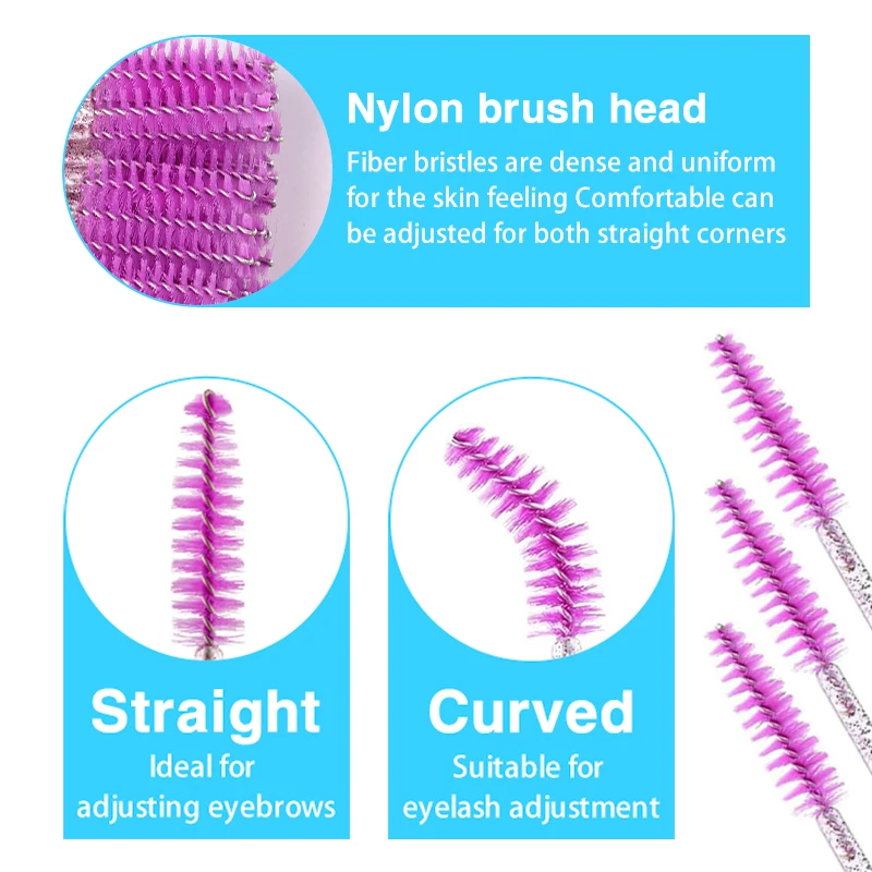 Brosse à Cils en Forme de Poulet, Tête Souple, Clip, pour les Yeux, Extension, Mascara, Baguette, Outil de Maquillage, 50 Pièces