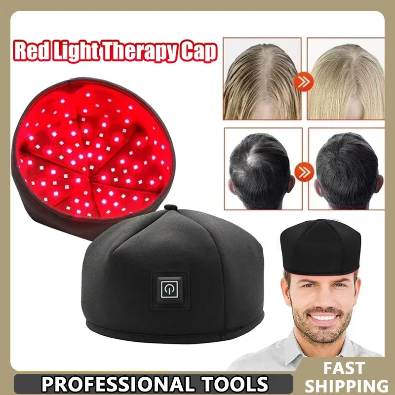 

2025 Новая шапочка для терапии красным светом, лазерная 660 нм 830 нм, красная инфракрасная шапка для восстановления роста волос, лечение выпадения волос, шлем, массажер для кожи головы