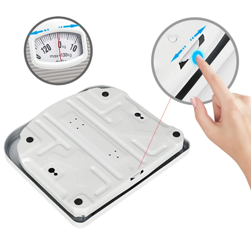 Mechanical Weighing Scale Home Human Weighing Dial Bathroom Waterproof and Non-slip PU Leather Pad Weight Scale Home Portable