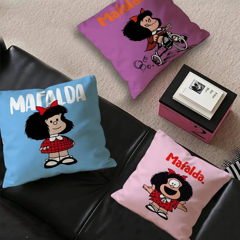 M-Mafalda Socially-Conscious-Comic Pillow Cover for Bedroom Room and Living Room Sofa Decorative Cushion Cover