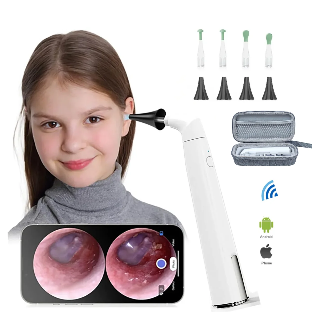 Digital Otoscope 1/2/3/5/10PCS 3.9mm Wireless Portable Visual Earwax Cleaning Visible Light Ear Spoon Endoscope For Android/IOS