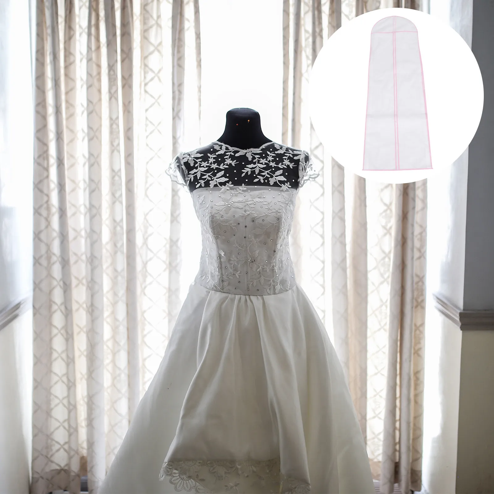 

1Pcs Thick Nonwoven Dress Cover Wedding Gown Storage Bag Bridal Garment Protection Bag Wrinkle Resistant Travel Home Use