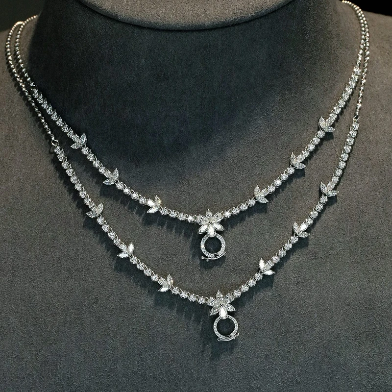 Aazuo Luxury Jewelry 18K Solid White Gold Real Diamonds 1.73ct Advanced Banquet Necklace For Woman Senior Party Valentine's Day