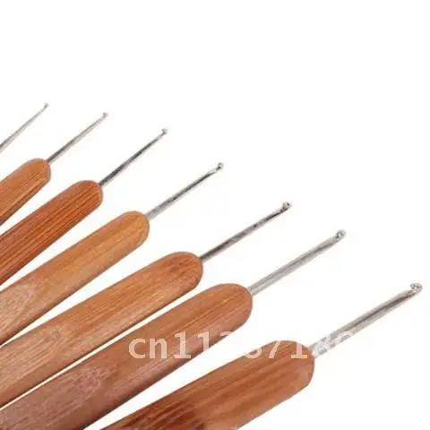 Crochet Hooks Set 10Pcs/Pack Bamboo Handle Alumina Knitting Needles Crochet Hooks for Weave Sewing Tool