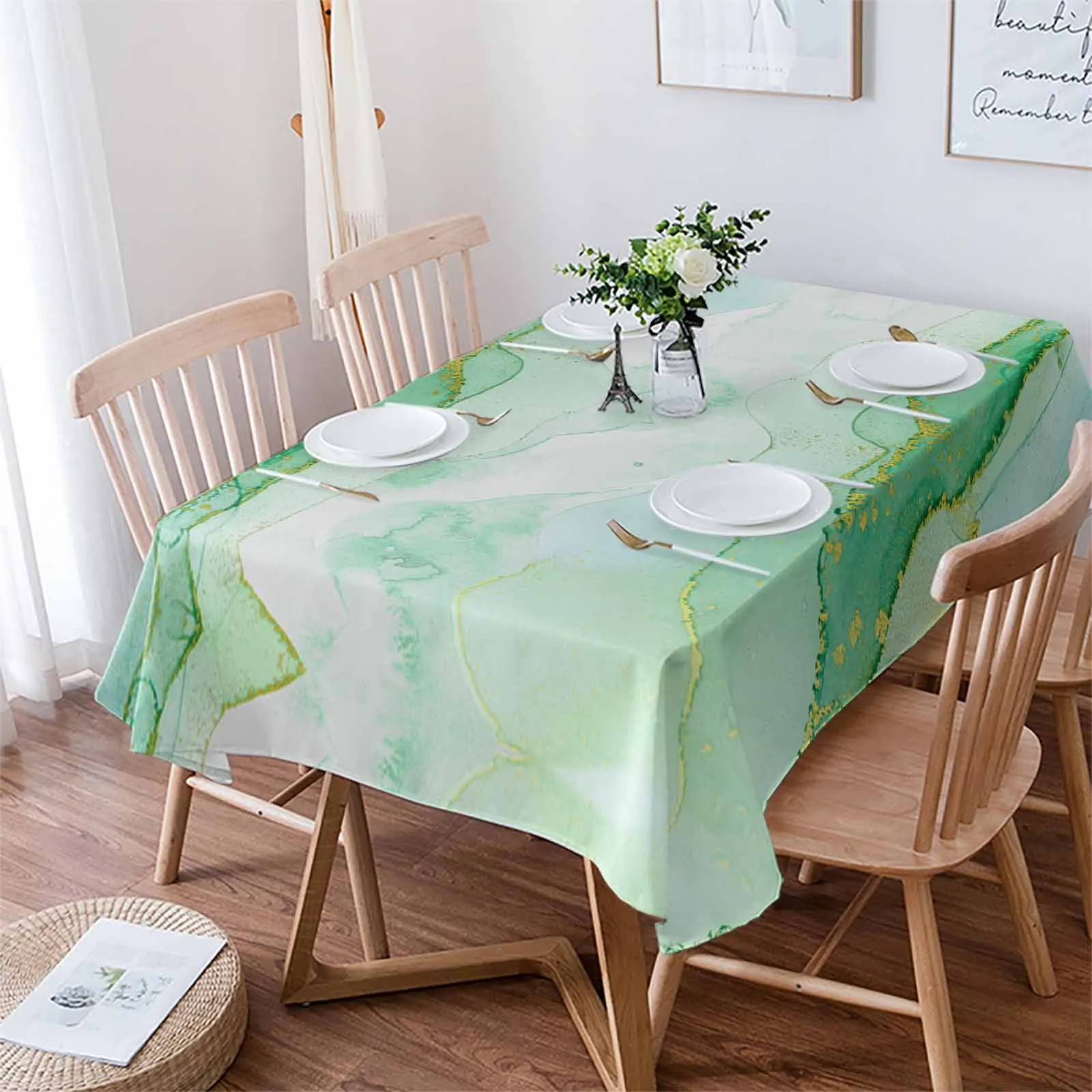 Abstract Streamline Marble Watercolor Waterproof Tablecloth For Table Kitchen Decorative Coffee Cuisine Party Table Cover