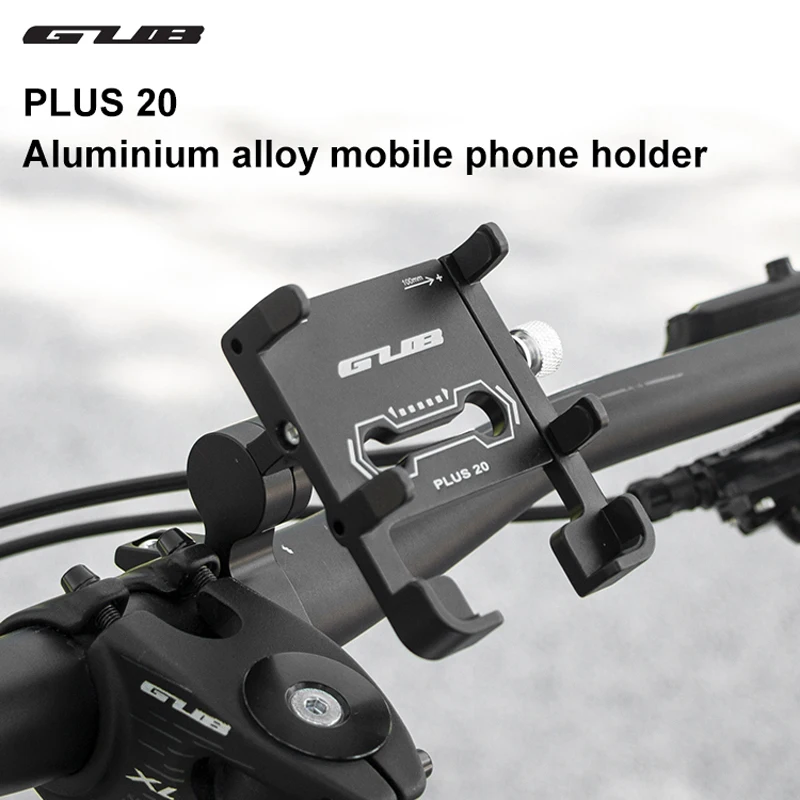 GUB PLUS 20 Motorcycle Bike Phone Holder Aluminum Alloy Cell Phone Holder Bracket Rotatable Adjustable Anti-slip Cycling Parts