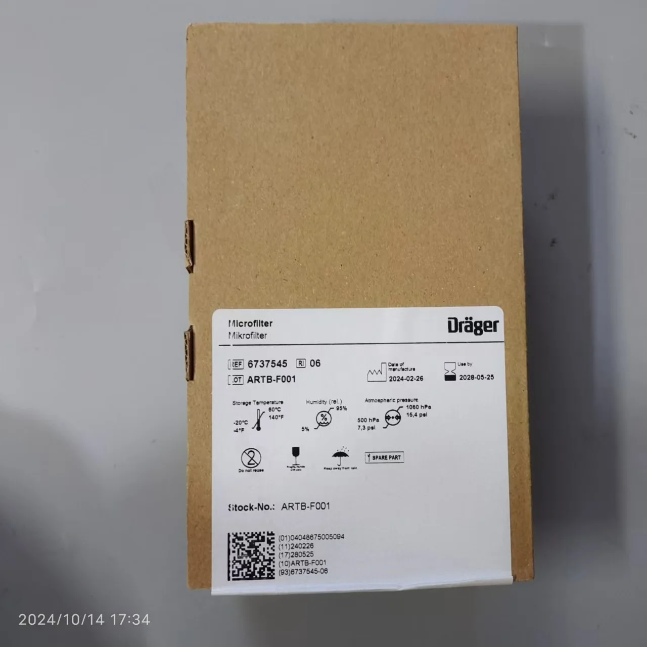 

6737545: Microfilter for Drager Savina filter